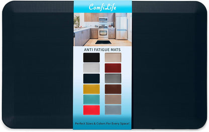 ComfiLife Anti Fatigue Floor Mat – 3/4 Inch Thick Kitchen Mats for Floor, Standing Desk Mat, Kitchen Rug – Comfort at Home, Office – Durable – Stain Resistant – Non-Slip Bottom (20" x 32", Black)