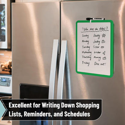 Mr. Pen- Dry Erase Board, 14” x 11” with a Black Dry Erase Marker, White Frame, Small Mini White Board for Students, Fridge, Wall, Locker, Includes Double Sided Tapes