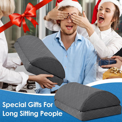 CushZone Foot Rest,Desk & Gaming Accessories,Foot Rest for Under Desk at Work,Comfortable Footrest with 2 Adjustable Heights & Removable Cover, Office Desk Accessories（Gray）