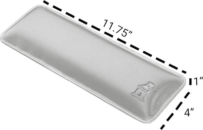 Bailey Compact by Castle - Wrist Rest for Keyboards with Around 61 Keys - Leather Ergonomic Computer Extra Firm Keyboard Wrist Support for Typists, Gaming, Heavy Office Use (Stone, Compact Size)
