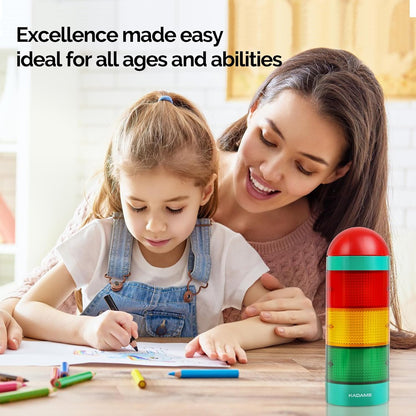 KADAMS Visual Timer for Kids with Audio Pre-Alarm - Traffic Light Alarm for Kids Toddler Teachers Classroom Home Time Management Tool 24hr Countdown Pause Memory Function