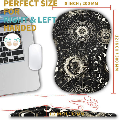 Hokafenle Ergonomic Mouse Pad Wrist Support with Massage Design, Wrist Rest Pain Relief Mousepad with Memory Foam&Non-Slip PU Base, Mouse Pads for Wireless Mouse & Desk (12x8 inch,Black)
