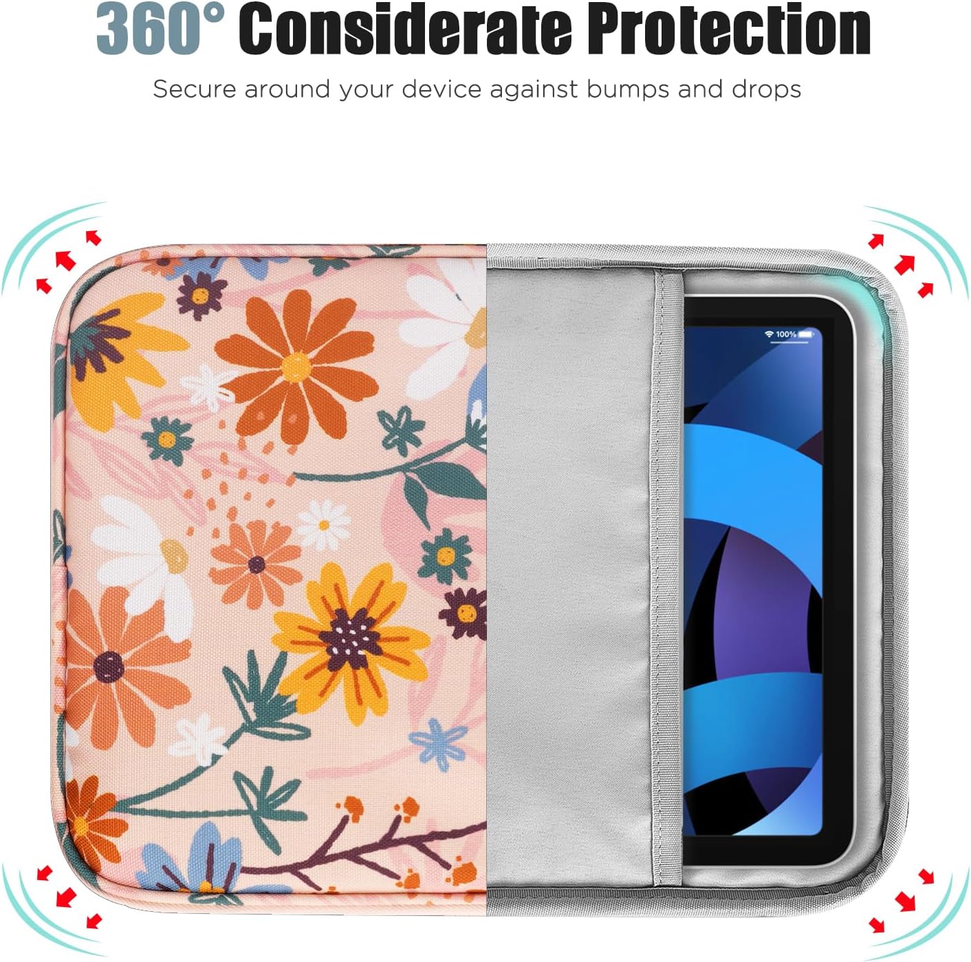 TiMOVO 9-11" Tablet Sleeve Bag for iPad 11-inch A16 2025, iPad 10.9"/10.2"| Air 11 Inch/5th/4th Gen. 10.9", Galaxy Tab A9+/A11Plus 11", Protective Bag with Pocket, Black