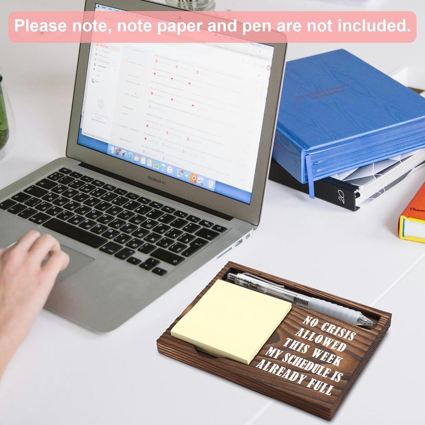 Inspirational Motivational Gifts, Encourage Gifts, Recovery Gifts, Little Reminders Sticky Note Holder, Post-it Note Dispenser for Desk, Wooden Post-it Note & Pen Holder 6.5" x 4.7" - FTA121