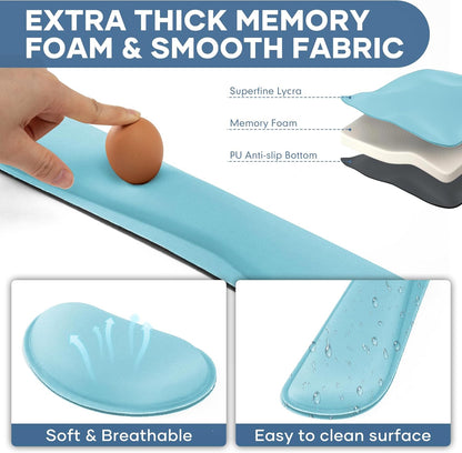 Office Ergonomic Memory Foam Computer Mouse and Keyboard Wrist Rest pad Support Carpal Tunnel, Wrist Rest for Keyboard and Mouse, Wrist Support Set