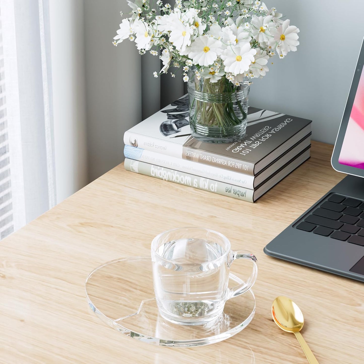 Acrylic Coaster Decorative Plates, Irregular Bar Drink Coaster, Clear Cloud Shape Coffee Cup Coaster, Perfect for Tabletop Protection and Accessories Display.(Gold)
