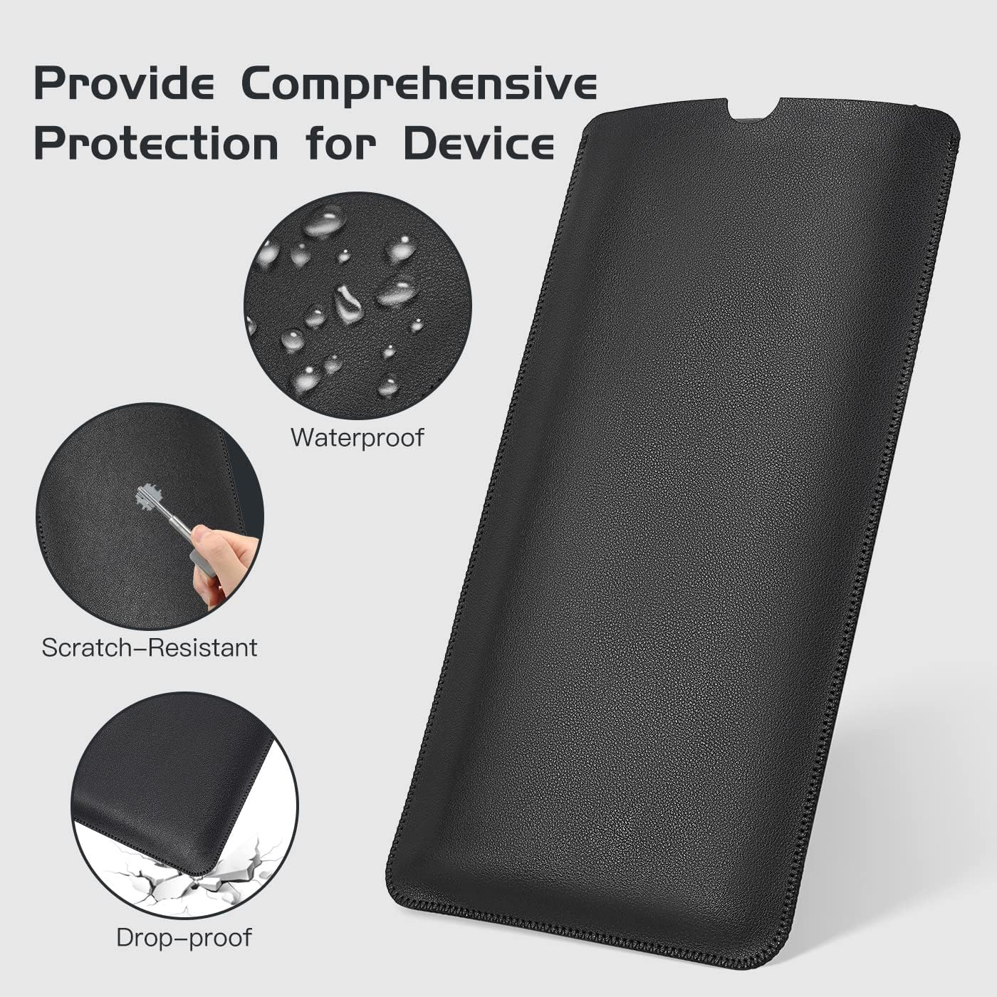 Protective Keyboard Sleeve Case for Logitech MX Keys Mini Minimalist & MX Mechanical Mini Wireless Illuminated Keyboard, Logitech MX Mini PU Sleeve Bag Case, Black