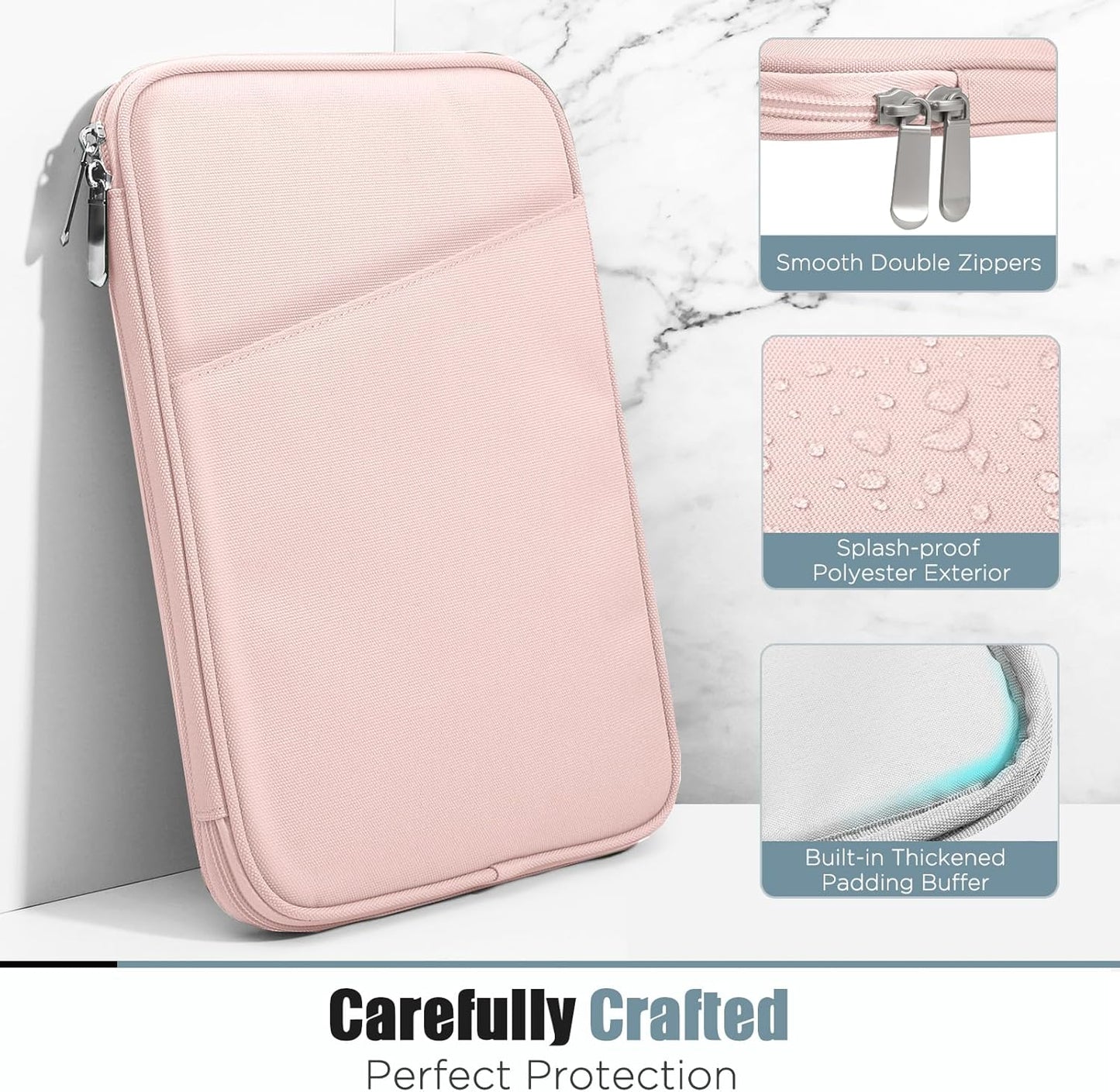 TiMOVO 9-11" Tablet Sleeve Bag for iPad 11-inch A16 2025, iPad 10.9"/10.2"| Air 11 Inch/5th/4th Gen. 10.9", Galaxy Tab A9+/A11Plus 11", Protective Bag with Pocket, Black