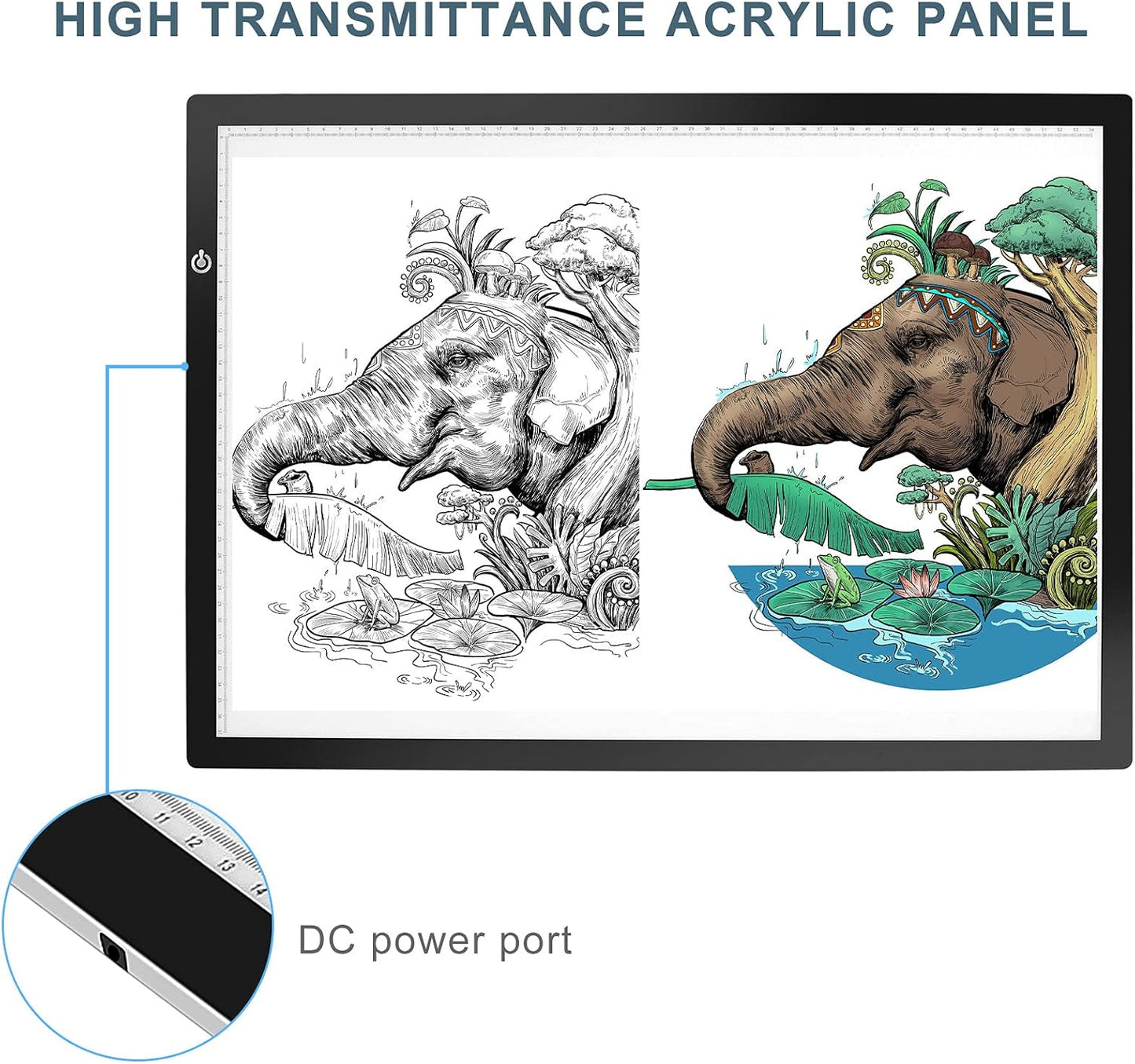 LitEnergy A3 Copy Light Board Tracing Box, Ultra-Thin Adjustable Drawing Tablet USB Power Artcraft LED Tracer Pad for Diamond Art Painting Accessories, Streaming, Sketching, Animation, Stenciling