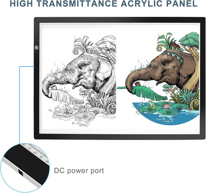 LitEnergy A3 Copy Light Board Tracing Box, Ultra-Thin Adjustable Drawing Tablet USB Power Artcraft LED Tracer Pad for Diamond Art Painting Accessories, Streaming, Sketching, Animation, Stenciling