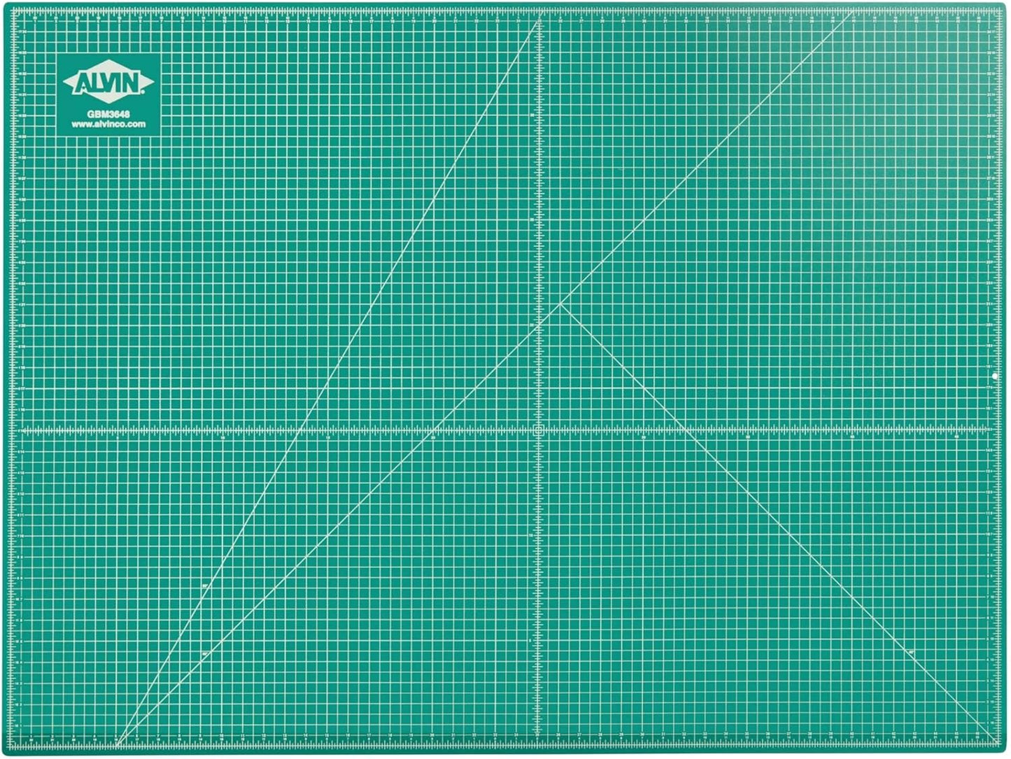 ALVIN GBM Self-Healing Cutting Mat 48 x 96 inch | Double-Sided Green/Black | 5-Layer Gridded Surface for Arts, Crafts and Sewing - Model GBM4896