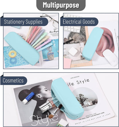 Mr. Pen- Silicone Pencil Case, Aesthetic Pencil Bag for Women, Makeup Pouch, Multifunctional Pouch for Stationery, Cosmetics and Electrical Goods Storage