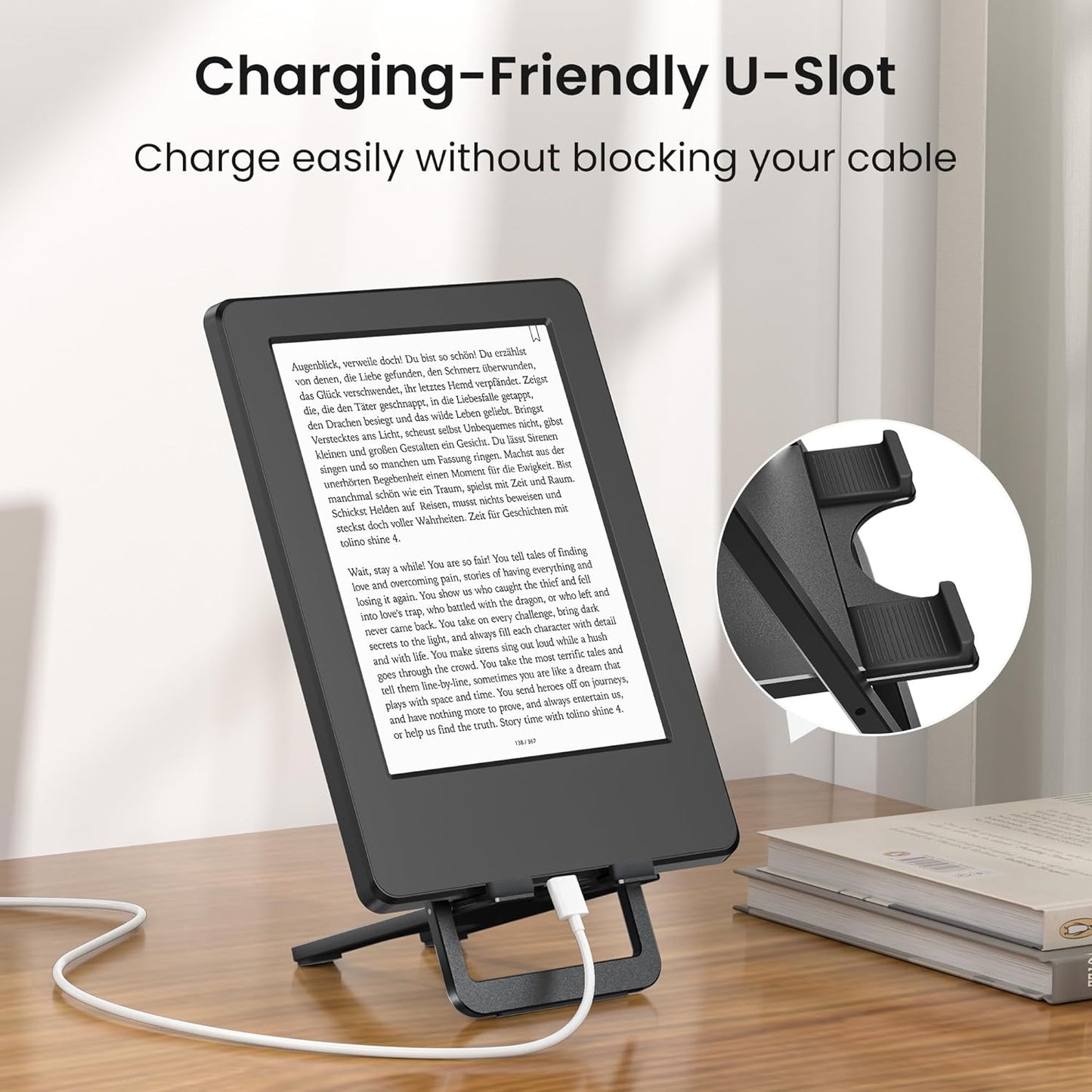 Itramax Tablet Stand for Desk,Foldable iPad Stand Desktop,Adjustable Portable Tabletop Nightstand Holder for Kindle Fire,Scribe,Paperwhite,iPhone 17 16 15,iPad Pro,Air,Mini,Samsung Galaxy Tab S10 S9