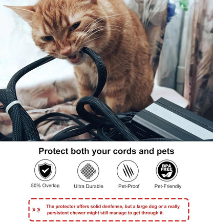 Secbolt Cord Protectors from Pets No Chew, 10ft - 1/2 inch Ultra Durable Cord Covers for Pets, Bite-Resistant Cable and Wire Protector for Cats, Dogs, Rabbits - Black