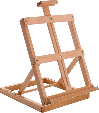 U.S. Art Supply Venice Heavy Duty H-Frame Tabletop Easel - Artist Studio Desktop Drawing Table, Portable Drafting Table, Adjustable Art Board, Tabletop Easel for Painting, Holds Up to 23" Canvas