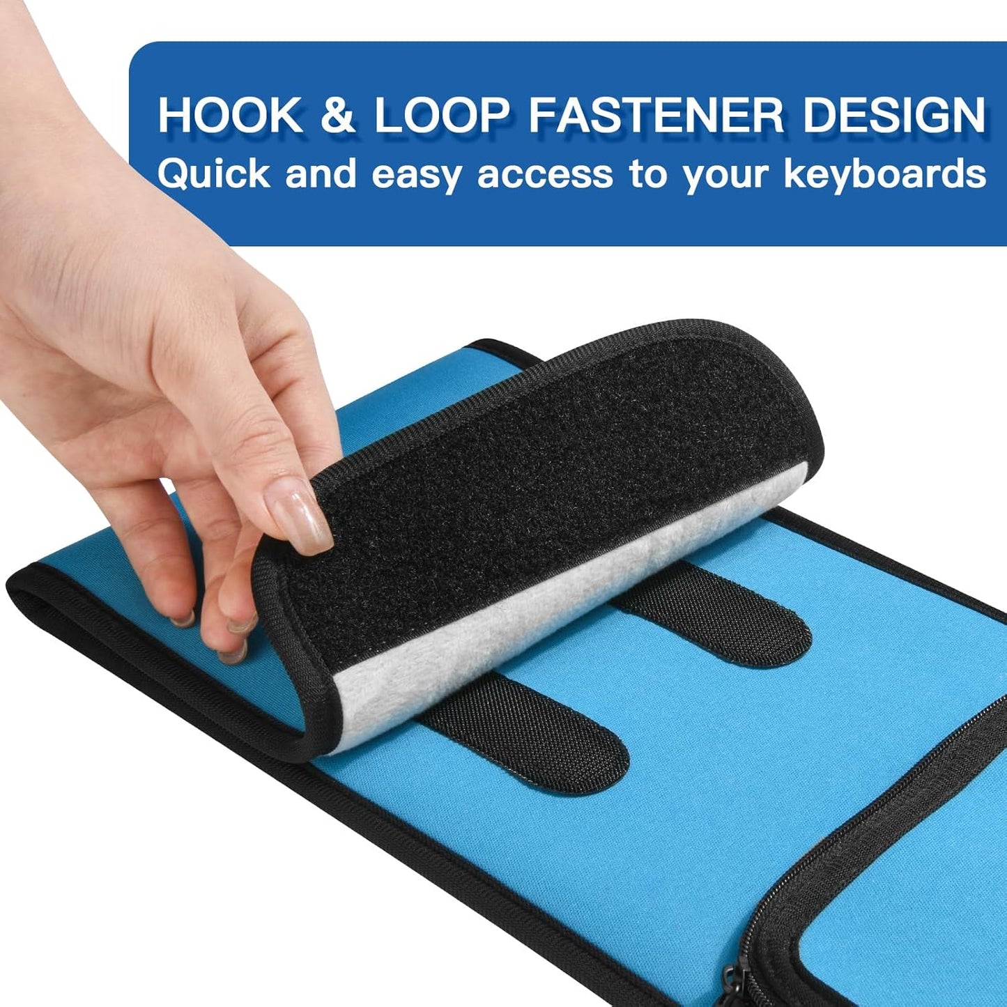 CaZLUTION Slim Neoprene Keyboard Sleeve Case for Wireless Keyboards (Fits 5.5" x 15.5" up to 5.5" x 17.7"), Protective Travel Storage with Mouse Pocket - Black