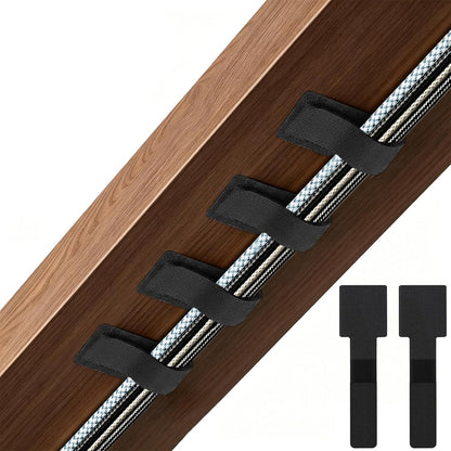 80Pcs Hook and Loop Cable Ties Under Desk Cable Management Adhesive Strips for Cord Hider Wire Organizer Computer Accessories for Desk Home Office Organization Essentials - 40 Black + 40 White