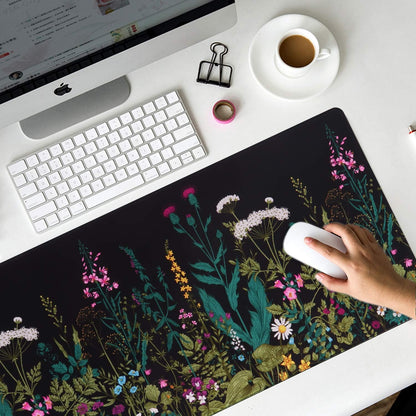 iCasso Desk Cover Mat, Office Mouse Pad, Desk Protector Mat, Extra Large Matt for Desktop,Anti-Slip XXL Big Mousepad with Stitched Edges for Computer Keyboard Retro Black - Colors B
