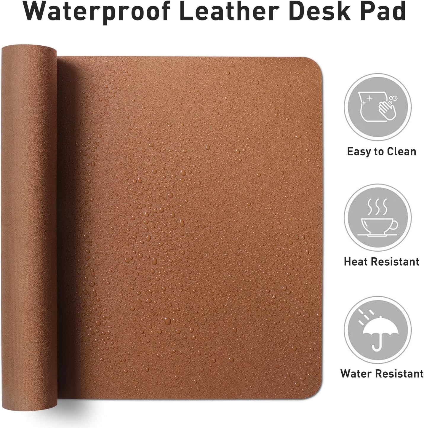Aothia Leather Desk Pad Protector, Mouse Pad, Office Desk Mat, Non-Slip PU Leather Desk Blotter, Laptop Desk Pad, Waterproof Desk Writing Pad for Office and Home(Dark Blue,31.5" x 15.7") - Colors A