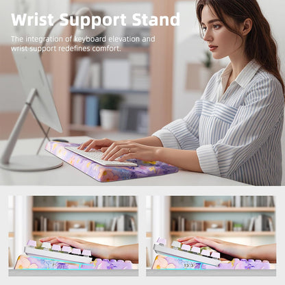 Ospelelf Tilt Keyboard Stand with Wrist Rest, Comfy Ergonomic Keyboard Riser Holder for Office Home