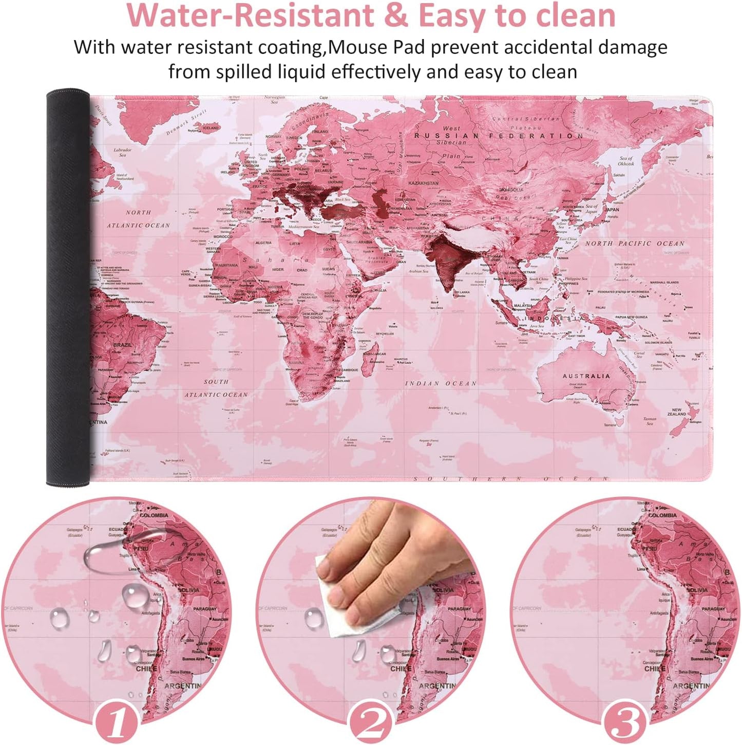 iCasso Desk Cover Mat, Office Mouse Pad, Desk Protector Mat, Extra Large Matt for Desktop,Anti-Slip XXL Big Mousepad with Stitched Edges for Computer Keyboard Retro Black - Colors B