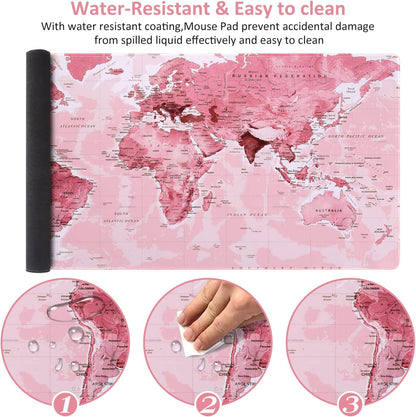 iCasso Desk Cover Mat, Office Mouse Pad, Desk Protector Mat, Extra Large Matt for Desktop,Anti-Slip XXL Big Mousepad with Stitched Edges for Computer Keyboard Retro Black - Colors B