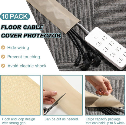 WILLBOND Carpet Cord Cover Cable Protector Floor Cover Cable Protector Management Only for Commercial Office Carpet(19.69 ft,Black)