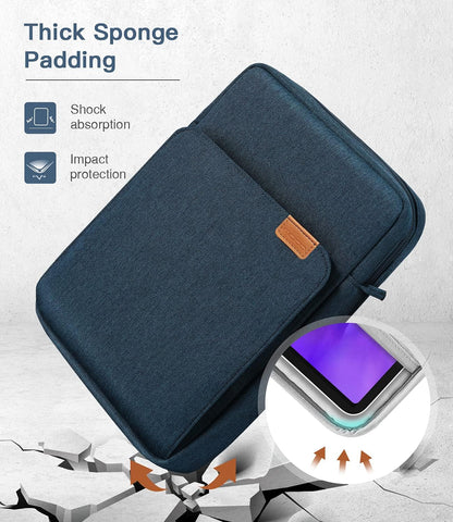 MoKo 13 Inch Tablet Sleeve Bag, Fits with 13 Inch New iPad Pro M5 & Air M4/M3, iPad Pro 12.9 M2&M1,Surface Laptop Go 12.4,Galaxy Tab S8+/S9+ 12.4,Handle Carrying Case with Shoulder Strap,Black &Gray