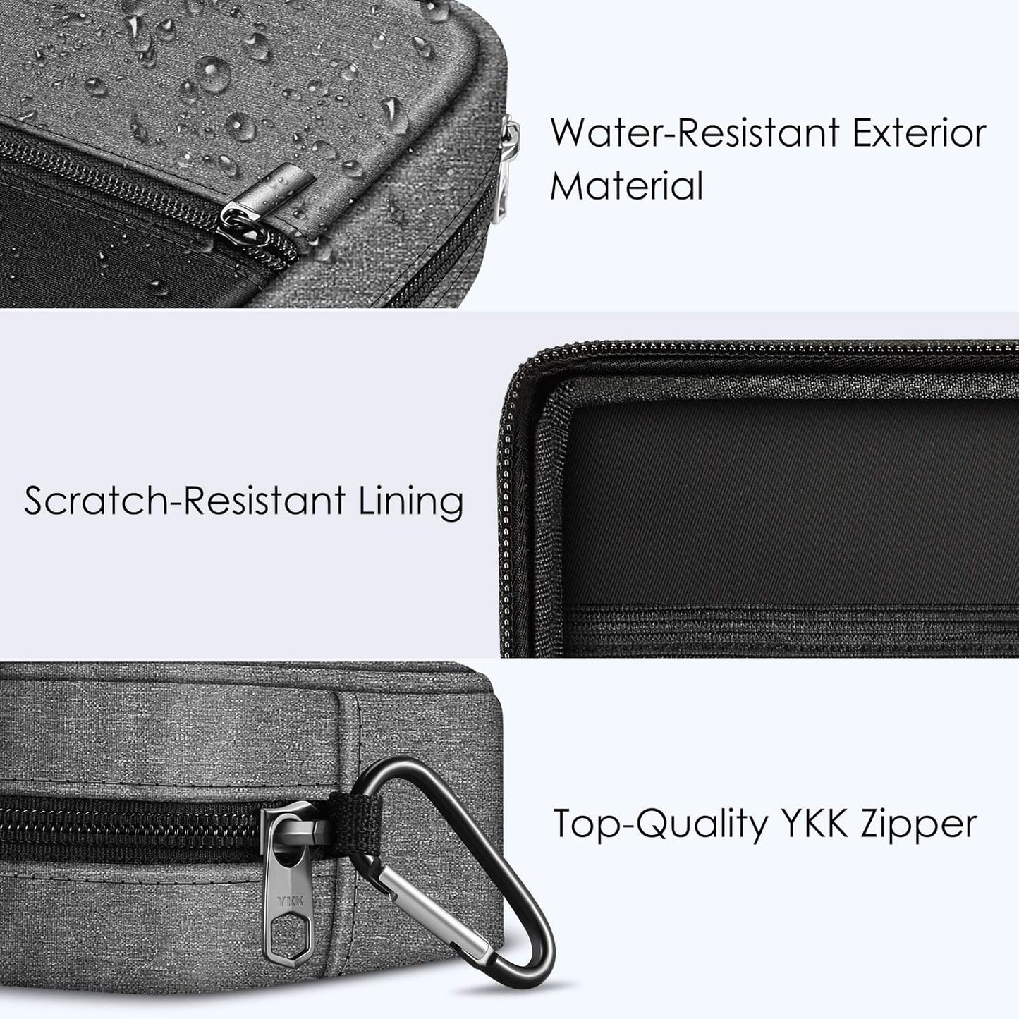 FINPAC Hard Case for MacBook Charger, Small Electronic Organizer Bag for MacBook Power Adapter, Portable Pouch Travel Storage for Laptop Accessories, Magic Mouse, USB Drives, GoPro, Gadgets - Black