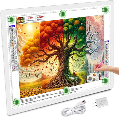 TOHETO A4 Light Board for Diamond Painting, Super Bright Magnetic Light Pad with Side Buttons, Lightbox for Tracing and Drawing, Corded Light Table for Sketching, Animation, Weeding Vinyl (Black)