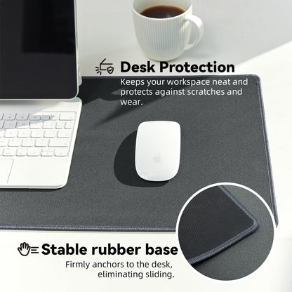 Reniteco Waterproof Large Gaming Mouse Pad with Durable Stitched Edges, Non-Slip Rubber Base, Grainy Jacquard Mouse Mat Desk Pad for Home Office Gaming, 31.5''x11.8''x0.12'', Matte Beige