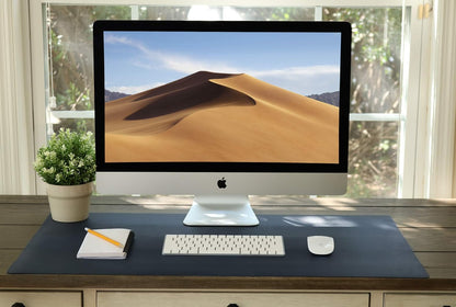 Leather Desk Pad 36" x 20", Vine Creations Office Desk Mat Waterproof Black - Premium Quality - Smooth Mouse Writing Surface - Maximum Protection Dual-Sided Pu Leather Blotter for Desk Office/Home