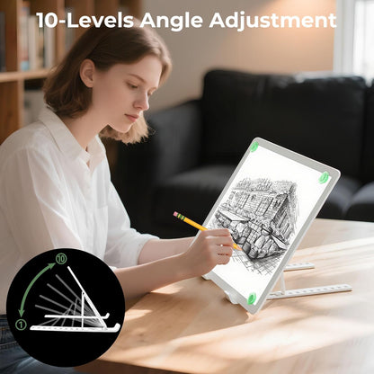 Rechargeable A4 Light Box for Tracing,Bawaslom LED Light Pad with Adjustable Stand and Strong Magnets,Ultra-Thin & Bright Tracing Board for Diamond Art,Sketching,Vinyl Weeding,Architectural Design