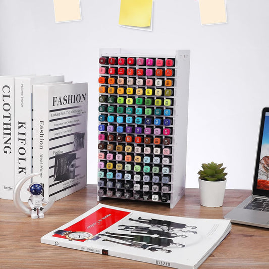 Marker Organizer, 240 Slots Marker Storage Organizer, Marker Holder with Divider Art Marker Rack for Pens Colored Pencils Art Brushes Adjustable Pencil Holder for Desk Organizer
