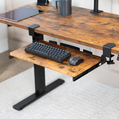 VIVO Large Keyboard Tray Under Desk Pull Out with Extra Sturdy C Clamp Mount System, 27 (33 Including Clamps) x 11 Inch Slide-Out Platform Computer Drawer for Typing, Black, MOUNT-KB05E