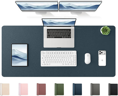 YSAGi 35.4" x 17" Large PU Leather Desk Mat for Keyboard and Mouse - Waterproof Non-Slip Desk Pad Protector for Office, Home, Writing Desk, Black