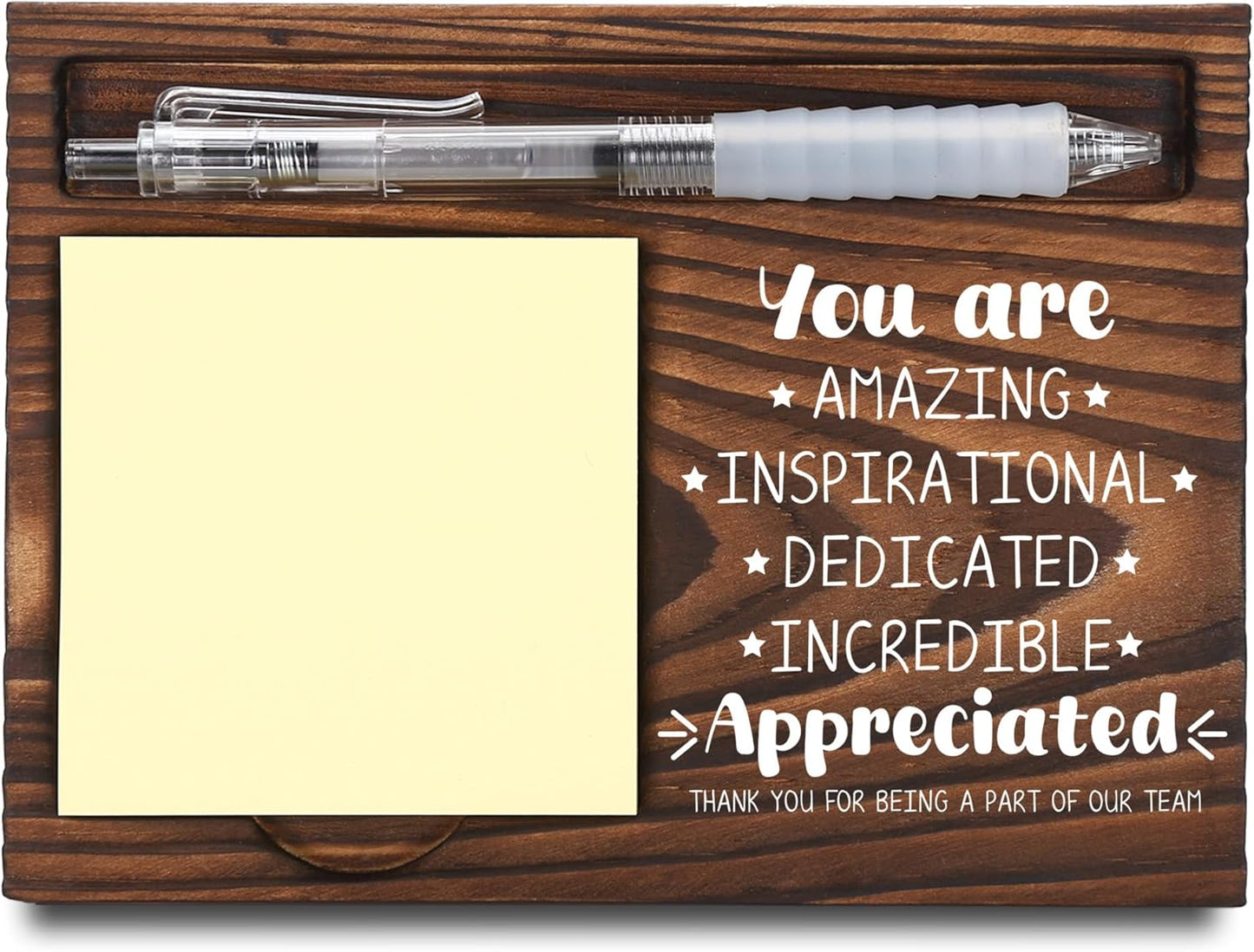 Inspirational Motivational Gifts, Encourage Gifts, Recovery Gifts, Little Reminders Sticky Note Holder, Post-it Note Dispenser for Desk, Wooden Post-it Note & Pen Holder 6.5" x 4.7" - FTA121