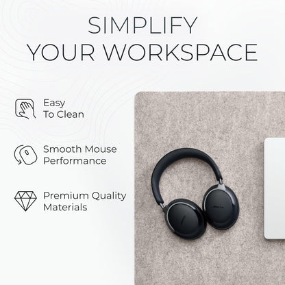 Nordik Large Felt Desk Mat - Charcoal - 35 x 17 inch - Full Desk Keyboard Mat - Computer Desk Mat for Keyboard and Mouse Pad - Desktop Mat - Large Felt Desk Pad