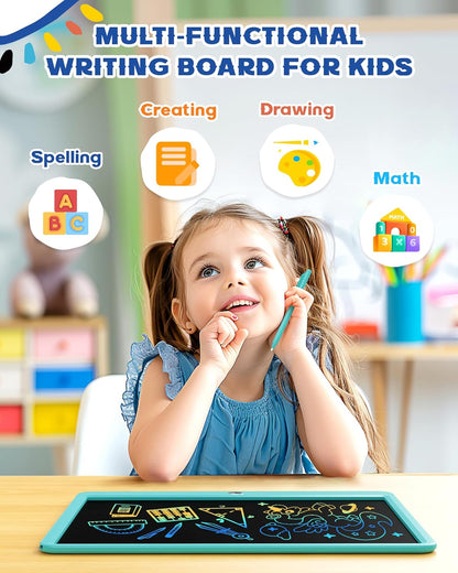 Bravokids 12 Inch LCD Writing Tablet for 3 Year Olds - Electronic Drawing Pad and Doodle Board as Educational Birthday Gifts for Girls and Boys (Pink)