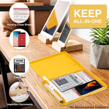 Sooez Clipboard with Storage, Clip Board 8.5 x 11 with Pen Holder, Plastic Organization Case Box for Letter Legal A4 Size Paper, Low Profile Clip, Nurses Teachers Must Haves, School & Office Supplies