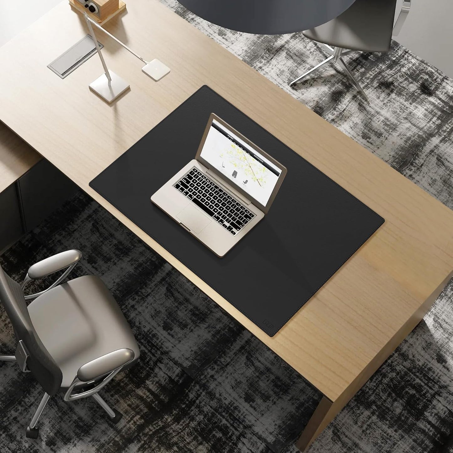 Cacoy 36" x 20" Leather Desk Mat for Home Office, Extra Large PU Leather Desk Pad Blotters, Waterproof Computer Keyboard Mat, Extended Gaming Mouse Pad, Desk Protector for Desktop and PC Laptop, Black