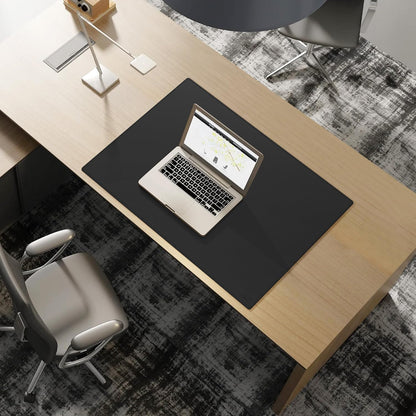 Cacoy 36" x 20" Leather Desk Mat for Home Office, Extra Large PU Leather Desk Pad Blotters, Waterproof Computer Keyboard Mat, Extended Gaming Mouse Pad, Desk Protector for Desktop and PC Laptop, Black