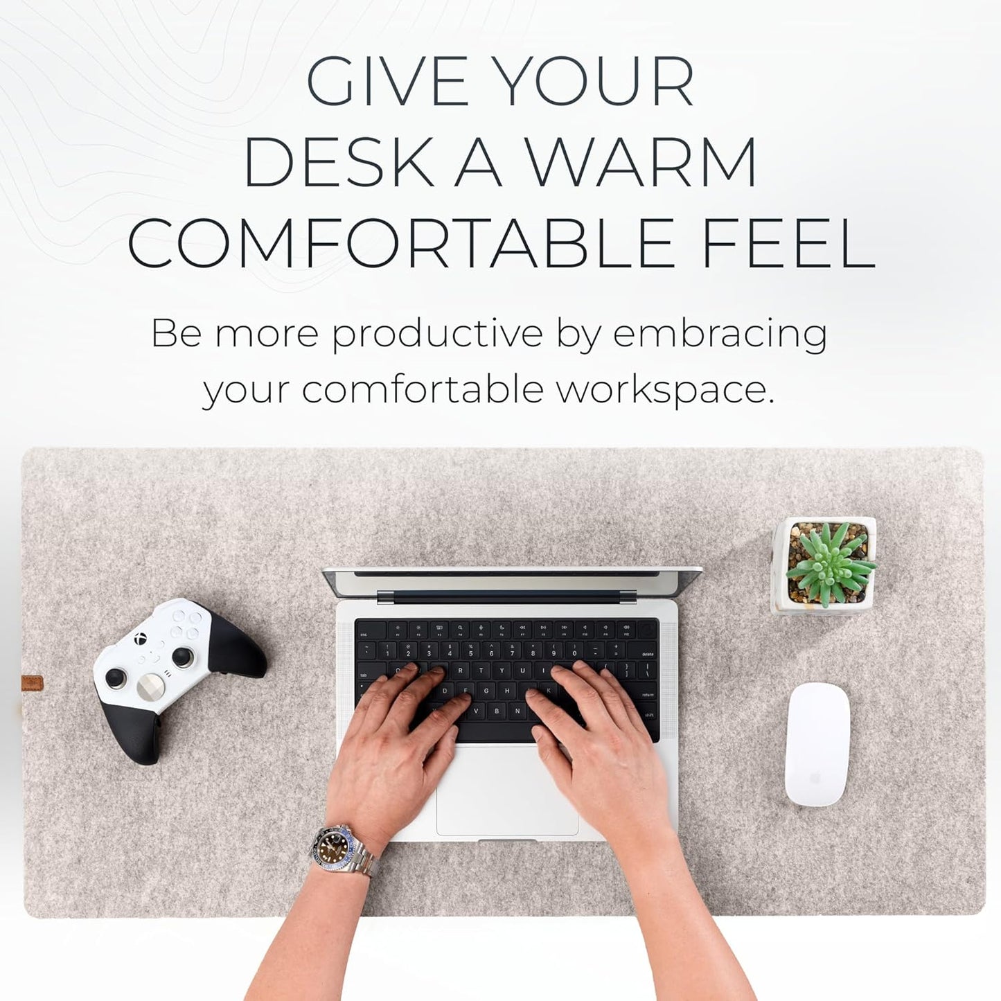 Nordik Large Felt Desk Mat - Charcoal - 35 x 17 inch - Full Desk Keyboard Mat - Computer Desk Mat for Keyboard and Mouse Pad - Desktop Mat - Large Felt Desk Pad