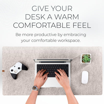 Nordik Large Felt Desk Mat - Charcoal - 35 x 17 inch - Full Desk Keyboard Mat - Computer Desk Mat for Keyboard and Mouse Pad - Desktop Mat - Large Felt Desk Pad