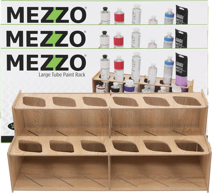 HG Art Concepts Mezzo Artist Drawing Rack - Wood Grain Laminate Multi Layer Desk Stand Professional Storage Display Organizer for Pens, Pencils, Drafting and all other Drawing Tools