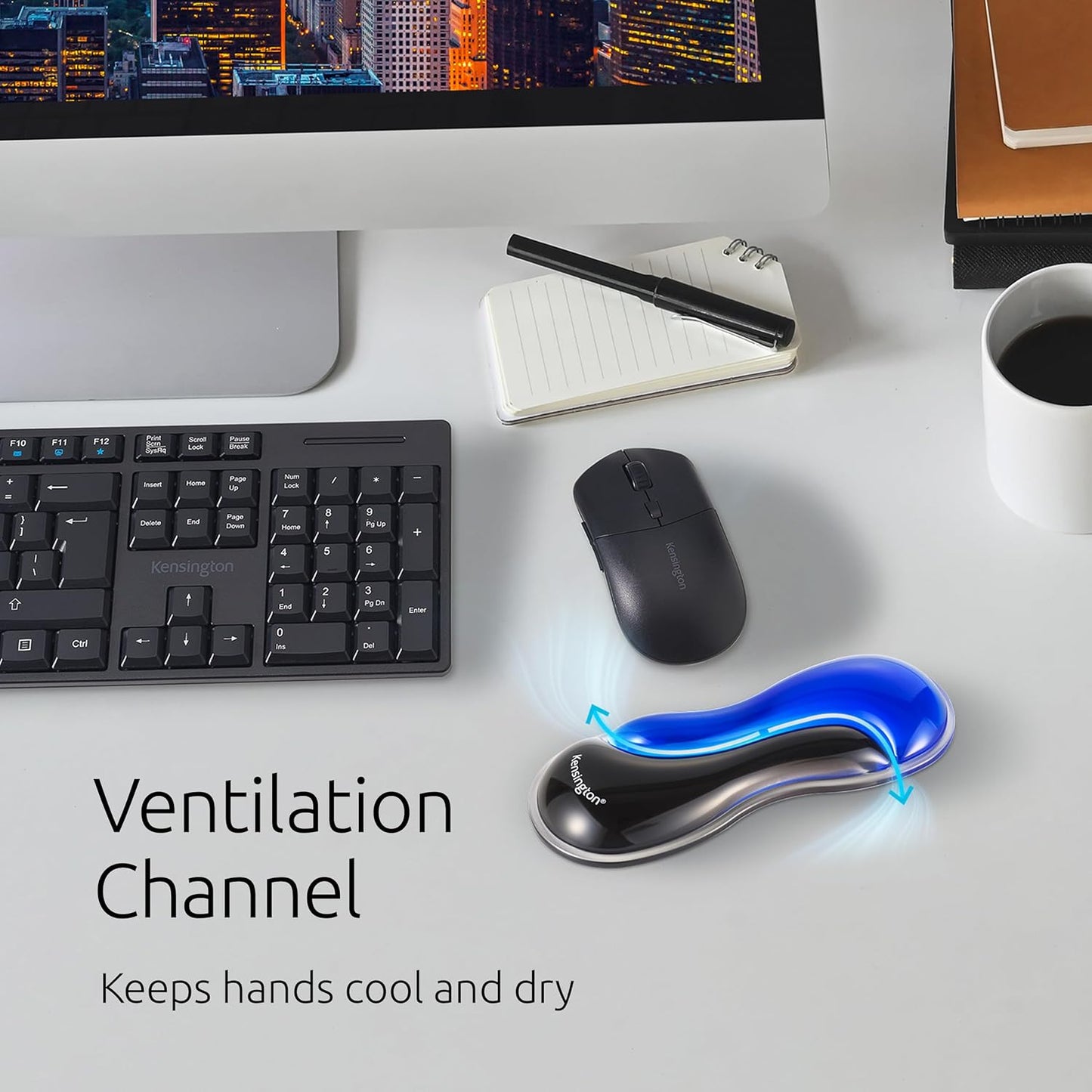 Kensington Slim Duo Gel Mouse Wrist Rest Support Cushion for Low Profile Mice & Trackballs, Ergonomic Mouse Wrist Support for Pain Relief, Comfortable Non-Skid Gel, Gray 7.56" x 2.83" x 0.87" K62438NA