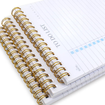 To Do List Notepad 3 Pack, Undated Daily Planner Notepad With To Do List Notebook Checklist Planner Spiral Waterproof Notepad for Office Supplies, School Planner, 52 Sheets/Pack, 5.5"*8.3" A5 Size