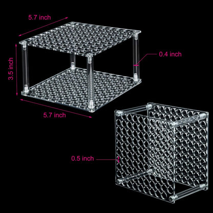 Outus 96 Holes Pencil Brush Holder Acrylic Paintbrush Holders Desk Organizer Stand Holder for Pencil Pen Paint Brushes Modeling Tool Office Art Supplies(Clear)