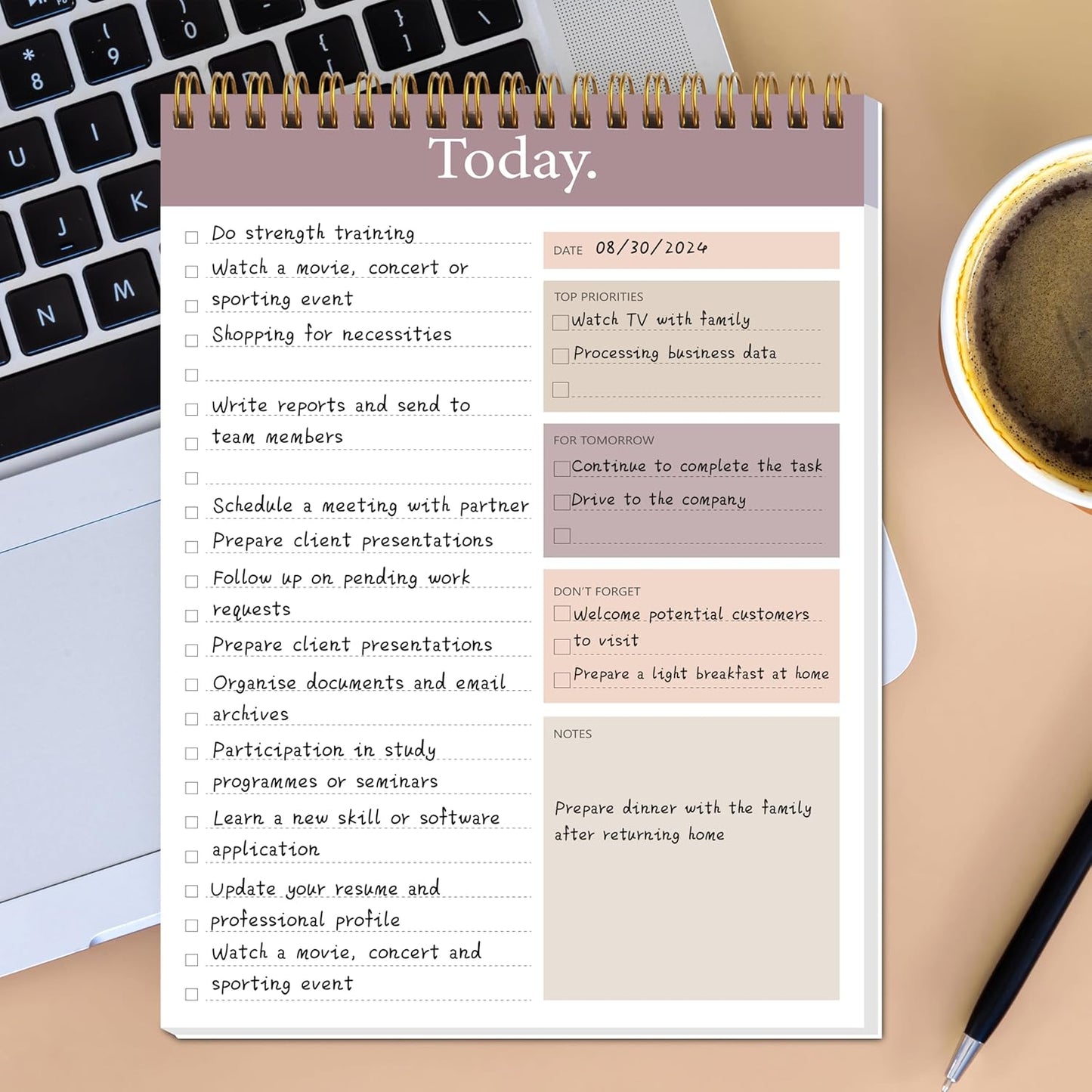 104 Pgs To Do List Notepad - Daily Planner Notepad Undated 52 Duplex-Printed Undated Sheets Tear Off, 6.5" x 9.8" Checklist Productivity Organizer with Hourly Schedule for Tasks
