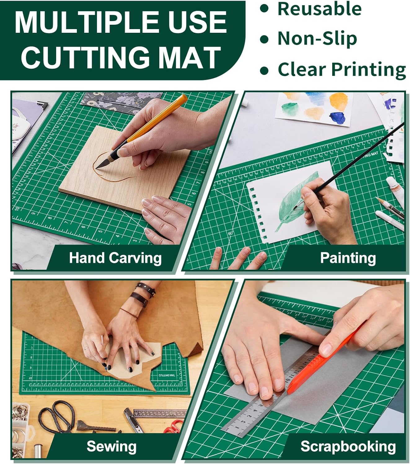 10 Pcs Self Healing Cutting Mat Bulk, 12"×18" Rotary Cutting Mats for Crafts, A3 Sewing Boards for Fabric Quilting Scrapbooking Precision Cutting Double Sided 5-Ply